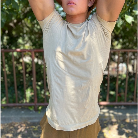 ALPHALETE MEN NUDE BEIGE WORKOUT T SHIRT WORKOUT GYM SHIRT LIGHTWEIGHT GYM SPORT - Picture 6 of 16